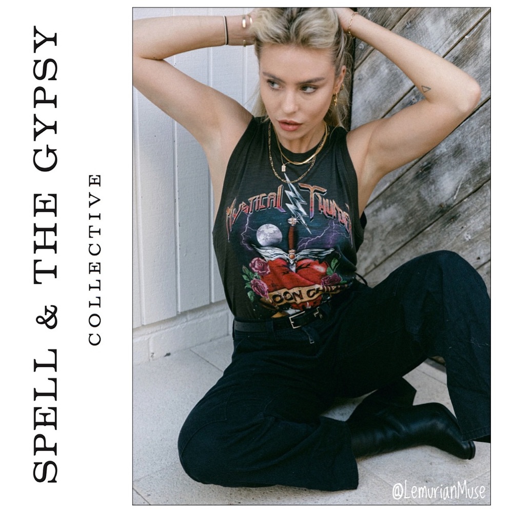 Spell Black Graphic Tank Top